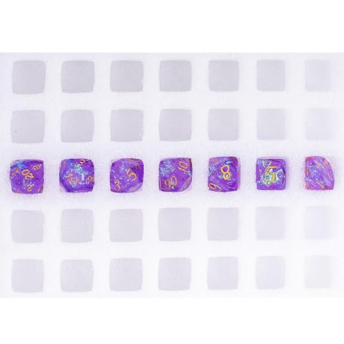 7PCS DND Dice Set,Transparent Sharp Edge Dice Set D&D RPG Polyhedral Die,for Dungeons and Dragons TTRPG Games Roleplaying Game,with Gift Box(Galaxy Purple) - color: Galaxy Purple