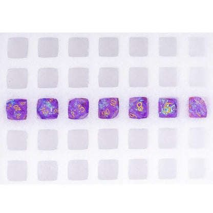 7PCS DND Dice Set,Transparent Sharp Edge Dice Set D&D RPG Polyhedral Die,for Dungeons and Dragons TTRPG Games Roleplaying Game,with Gift Box(Galaxy Purple) - color: Galaxy Purple