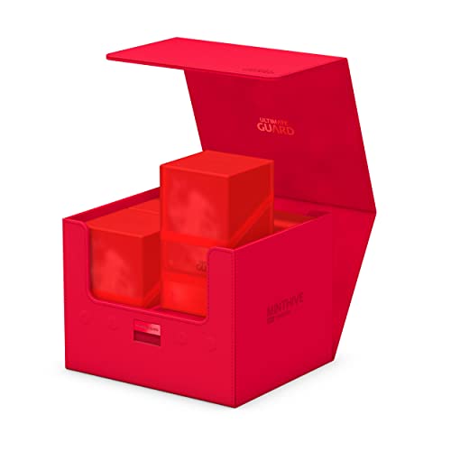 Ultimate Guard Minthive 30+, Deck Case for 30 Magnetic Card Cases, Perfect Storage for Graded Cards, Red, Secure Closure & Snaplock Mechanism - color: Red