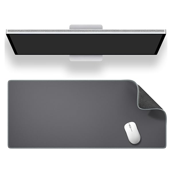 ALOANES Non-Slip Extended Mouse Pad Office&Home Desk Mat Stitched Edge | Gray Waterproof Jacquard Mousepad for Keyboard, Computer Gaming 27.6"x11.8"x0.12" - color: Gray, size: 27.6L x 11.8W inches