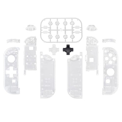 eXtremeRate Transparent Clear Joycon Handheld Controller Housing (D-Pad Version) w/Full Set Buttons, DIY Replacement Shell Case for Nintendo Switch & Switch OLED Joy-Con – Console Shell NOT Included - color: Clear