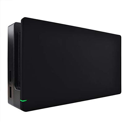 eXtremeRate Black Custom Faceplate for Nintendo Switch Charging Dock, Soft Touch Grip DIY Replacement Housing Shell for Nintendo Switch Dock - color: Black