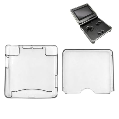 Hard Transparent Protective Case Compatible with for GBA SP Console, Clear PC Shell Cover Case with Scratch Protection, Dust Resistant Snap-On Design for Gameboy Advance SP Console Accessories