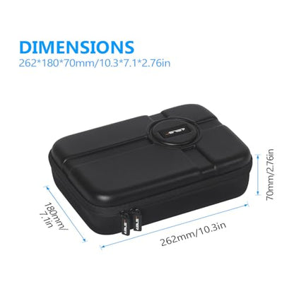 JSVER PU Leather Hard Shell Carrying Case for GoPro Hero13/12/11/10/9/8/7, AKASO EK7000 / Brave 4 4K / Brave 7 LE/Brave 8 / V50X and Insta360 - size: Large-T2