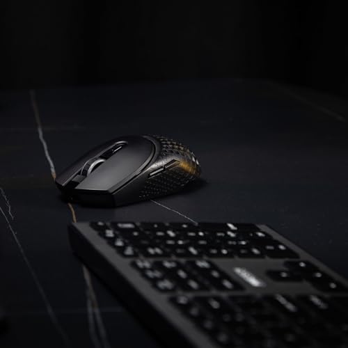 Computer Mouse with Tri-Mode (Bluetooth/2.4G/Wired), Lightweight Mouse with Magnetic Charging Dock, Honeycomb Shell, RGB Lighting, Rechargeable – Compatible with Laptop/PC/Mac/Tablet (Black)