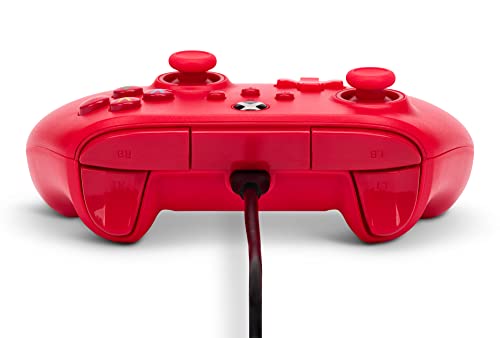 PowerA Wired Controller for Xbox Series X|S - Red, gamepad, video game/gaming controller, works with Xbox One, Officially Licensed - style: Red