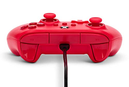 PowerA Wired Controller for Xbox Series X|S - Red, gamepad, video game/gaming controller, works with Xbox One, Officially Licensed - style: Red