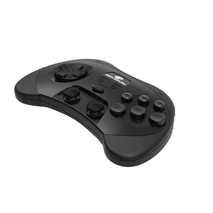 Retro-Bit SEGA Saturn® PRO - 2.4GHz Wireless Pro Controller for Sega Saturn, Sega Genesis Mini, Switch, PC, Mac - Includes 2 Receivers - Black - color: Black