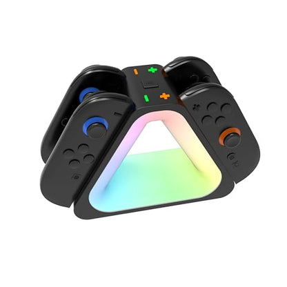 Charging Station for Nintendo Switch 2 Joy Con, Dock for Joy Con Dual-Direction Magnetic Fast Charging Station with 7 Light Modes, Extended Controller Charger Stand for Nintendo Switch 2 Accessories