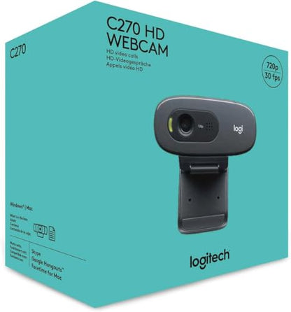 Logitech C270 HD Webcam (Black)