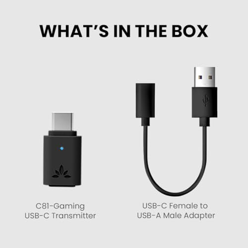Avantree C81-Gaming - USB-C Bluetooth 5.3 Audio Adapter Dongle for PS5 | Qualcomm Chip, aptX Adaptive & HD, Premium Sound, Works with AirPods, Bose Headphones & More - style: For Gaming