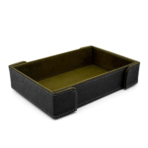 Norse Foundry Army Green Rectangle Dice Tray - Luxurious Velvet Interior, Black Vegan Leather Exterior, Magnetic Folding Dice Tray, Portable and Durable Rolling Mat for RPG and Board Games - color: Army Green, style: Rectangular