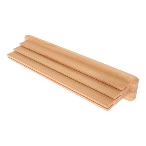 Cabilock Wooden Playing Cards Holder Tray for Adults and Space-Saving Card Organizer with Stable Natural Wood Grain Design for Living Rooms and Game Rooms