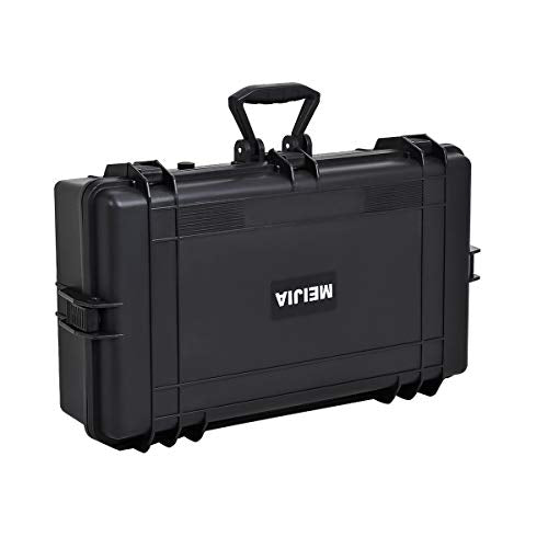 MEIJIA All Weather Waterproof Hard Camera Case,Hard Case with Customizable Fit Foam,Fit Use of Drones,Camera,Equipments,Pistols,Elegant Black (Black, 28.84"x16.92"X7.08") - size: 28.84"x16.92"X7.08"