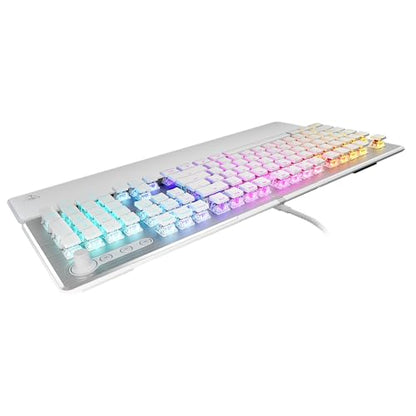 Turtle Beach Vulcan II Max Optical-Mechanical RGB Gaming Keyboard | Customizable RGB Keys & Palm Rest, Smart Keys, Titan II Linear Switches, Anodized Aluminum Top Plate, Media Controls, White - color: White