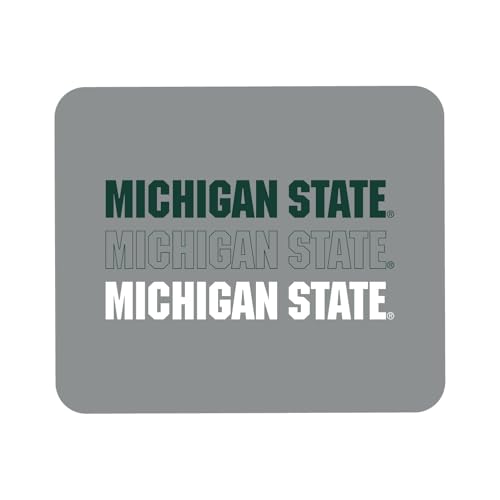 OTM Essentials Officially Licensed Michigan State University Standard Fabric Mouse Pad, Desk Accessories, Standard Fabric Gaming Mouse Pad with Non-Slip Rubber Base, Mascot Repeat