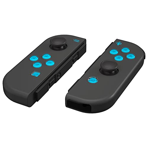 eXtremeRate Replacement Two-Tone Jelly Buttons for JoyCon, Blue & Clear with Symbols Custom Controller ABXY Direction Home Capture + - Keys, DIY Action Face Buttons for Nintendo Switch & Switch OLED - color: Blue & Clear