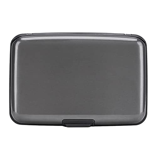 RFID Blocking Credit Card Protector Case Holder Wallet for Men Women | RFID Blocking Credit Card Protector Aluminum ID Case Hard Shell Business Card Holders Metal Wallet for Men or Women - color: Gray