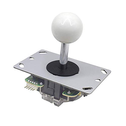 White Ball Top Handle 5 Pin Micro Switches 4 & 8 Way Adjustable Arcade Joystick Replacement Cable Parts for Mame Jamma Arcade USB Encoder PC Game Cabinet DIY Joystick and Button Kit…