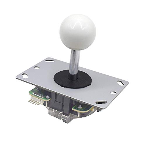 White Ball Top Handle 5 Pin Micro Switches 4 & 8 Way Adjustable Arcade Joystick Replacement Cable Parts for Mame Jamma Arcade USB Encoder PC Game Cabinet DIY Joystick and Button Kit…