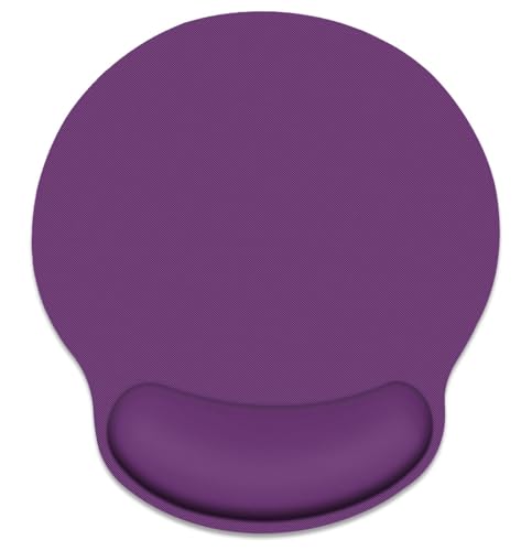 Britimes Purple Mouse Pad Ergonomic Mouse Pad with Wrist Support Non-Slip Rubber Base Mousepad for Home Office Gaming Working Computers Laptop Easy Typing & Relief - color: Purple