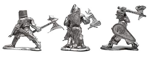 IRON WIND METALS 3 Piece 3-Stage Fighter with Axe Set - 100% Lead-Free Pewter - Classic Fantasy Miniatures for 28mm Table Top Games - Made in USA - RAL Partha Miniatures