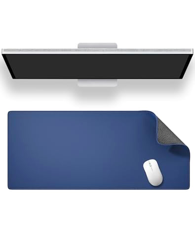ALOANES Non-Slip Extended Mouse Pad Office&Home Desk Mat Stitched Edge | Dark Blue Waterproof Jacquard Mousepad for Keyboard, Computer Game 31.5"x11.81"x0.12" - color: Dark Blue, size: 31.5L x 11.8W inches