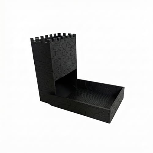 Portable Collapsible Dice Tower - Black Castle Design, Compact Phone-Sized Foldable Dice Roller for Tabletop RPG and Board Games