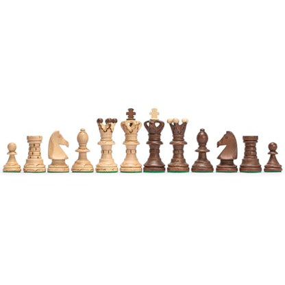 Husaria European International Wooden Chess Game Set, Ambassador - 21.7 Inches - Large-Size Chess Set with Handcrafted Chessmen and Felted Folding Board