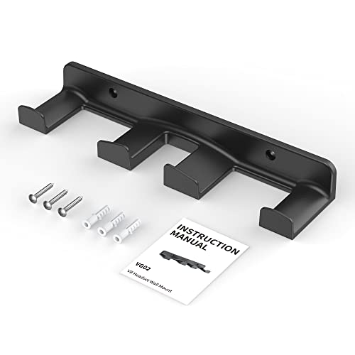 SOKUSIN VR Wall Mount - Storage Stand Holder Hook for Meta/Oculus Quest 2/3/Quest/Rift/Rift S/PSVR 2/Valve Index/HTC Vive/HP Reverb G2/PlayStation VR Headsets, Gaming Controller Hanger Space Saving - color: Black