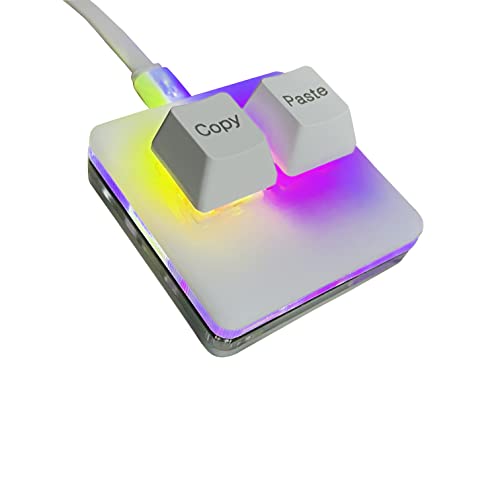 BTXETUEL Copy and Paste 2-Key Keyboard SAYO OSU Keypad Hotswap One Handed Mechanical Gaming Keyboard Cherry Switch RGB Backlit Mini USB Keypad for macros or Rhythm Games - color: white