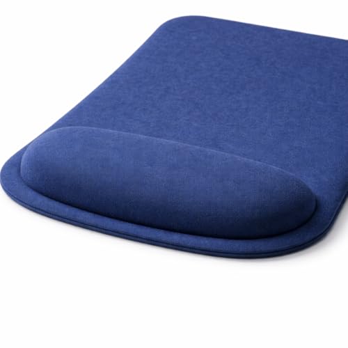 Ergonomic Meomory Foam Mouse Pad with Wrist Support, Orange, Ultra-Smooth Surface, Anti-Slip Base (Blue, Medium) - color: Blue