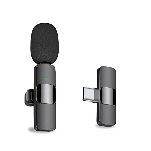 MAYBESTA Wireless Lavalier Lapel Microphone for iPhone Android Phone Laptop - Bluetooth Mini Mic with USB C Interface for YouTube Tiktok Video Recording Interview Podcast Vlog