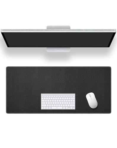 ALOANES Non-Slip Extended Mouse Pad Office&Home Desk Mat Stitched Edge | Black Large Cloth Fabric Mousepad for Keyboard, Computer Gaming L 27.6"x11.8"x0.12" - color: Classic Black, size: 27.6L x 11.8W inches
