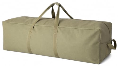 DoYiKe Extra Large Canvas Travel Duffle Bag,Military Tent Duffel Storage | Heavy Duty Gear Equipment Sports Camping Bag 150L Armygreen - color: Armygreen, size: 150L