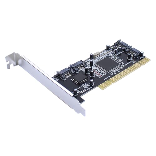 ApplianPar 4 Ports PCI SATA Raid Controller Internal Expansion Card Adapter, PCI to SATA Adapter Converter with 2 Sata Cables for Desktop PC HDD SSD 754914477846