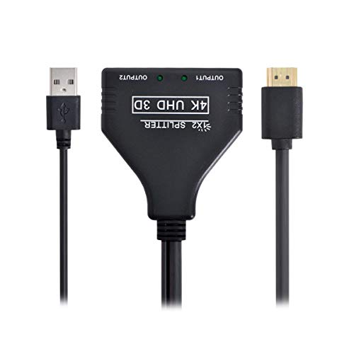 xiwai HDMI-Compatible 1.3 to Dual Female Splitter Switch Extension Adapter Cable with Power for HDTV Laptop 1080P - style: With USB Power