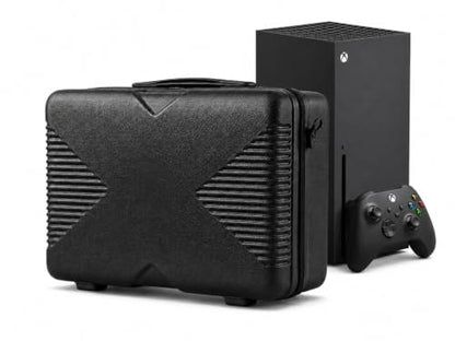 Xbox Series X Carrying Case, Compatible with XSX Console/Controllers/Headset/Games and Other Accessories - Protective Travel Case with Hard Shell & Customized Foam for Storage (Original Xbox Style)