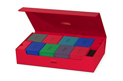 Ultimate Guard Omnihive 1000+, Deck Case for 1000 Double-Sleeved TCG Cards + 2 removable Trays, Red, Magnetic Closure & Microfiber Inner Lining - color: Red