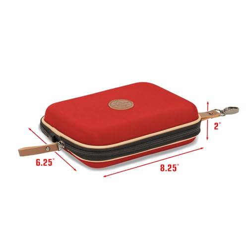 ENHANCE Designer Edition Dice Tray - Stylish Dice Case and Dice Holder for 28+ Dice with EVA Shell Protection - Dice Rolling Tray with Removable Dice Holder for DnD, Other RPG Games (Red) - color: Red