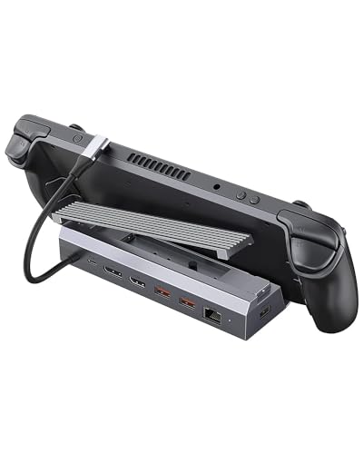 M.2 Steam Deck Dock,Docking Station for Steam Deck OLED/ROG Ally/Legion Go S/ROG Xbox Ally,with HDMI&DisplayPort(4K@60Hz),Gigabit Ethernet, 3*USB-A 3.2,M.2Slot(SSD Expand Storage),USBC 100W Charge - style: Steam Dcek Dock(DP&HDMI)