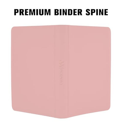 Card Binder 16 Pocket,Trading Card Binder Holds up to 1408 Cards with 44 Sleeves,Zipper Card Holder Album Compatible with TCG Card/Game Cards/Sports Card-Light pink - color: Pink