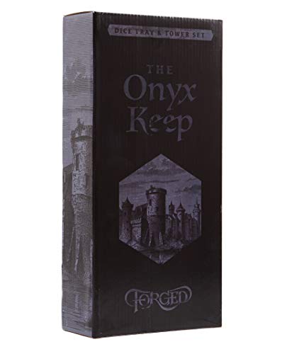 Forged Dice Co. Citadel Dice Tray and Tower - 3 in 1 Rolling Tray, Storage Box, and Removable Tower for DnD, RPG, and Tabletop Gaming - color: Black