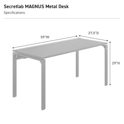 Secretlab Magnus Metal Desk with Stealth Leatherette Mat, Ultra-Durable | Built-in Cable Management Tray, Ergonomic Gaming Desk & Magnetic Ecosystem, 5-Year Warranty, Black & Red