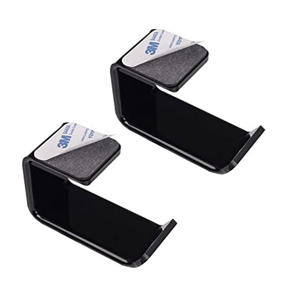 ZYAMY 2pcs Adhesive Desk Headphone Hanger PC Gaming Headset Holder Stand for Wall, Foldable Headphones Hook Mount Under Desk