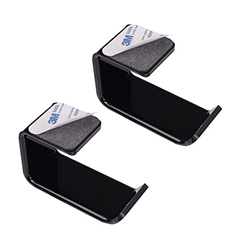 ZYAMY 2pcs Adhesive Desk Headphone Hanger PC Gaming Headset Holder Stand for Wall, Foldable Headphones Hook Mount Under Desk