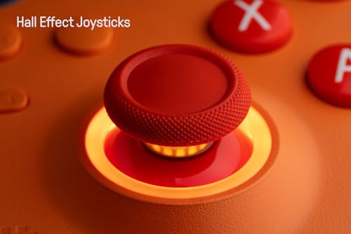 8Bitdo Ultimate C Hall Effect Joysticks/Hall Trigger Wired Controller with RGB Lighting Fire Ring, 3.5mm Audio Jack for Xbox Series X|S, Xbox One, Windows 10/11 - Officially Licensed (Orange) - color: Orange