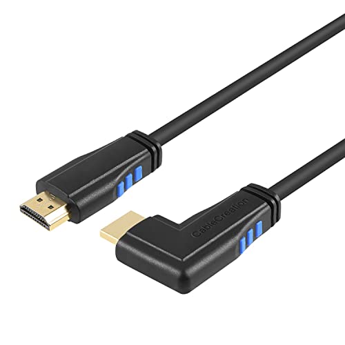 CableCreation 6ft 4K HDMI Cable - Right Angle 90 Degree, Male to Male Cable for Ultra HD 4K@60Hz, 3D Video - 2-Year Warranty - size: 6FT, style: Right Angle