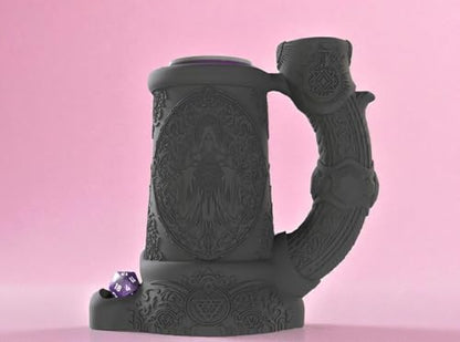 Dark Sorcerer Can Cozy Dice Tower – Fantasy DND Dice Roller & Drink Holder, Dungeons and Dragons Gift, RPG Tabletop Accessory, Dungeon Master Decor, Gothic Dice Mug (Obsidian Black, Standard 12oz Can)
