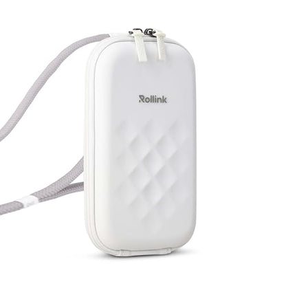 Rollink Nano EVA Hard-Shell Phone Case Crossbody Bag – Compact Travel Organizer, Water-Resistant, Adjustable Strap | Quick-access layout - color: Snow White